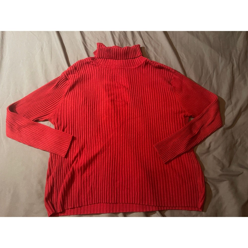 Ashley Stewart Red Turtleneck sweater Sz 3XL    P193